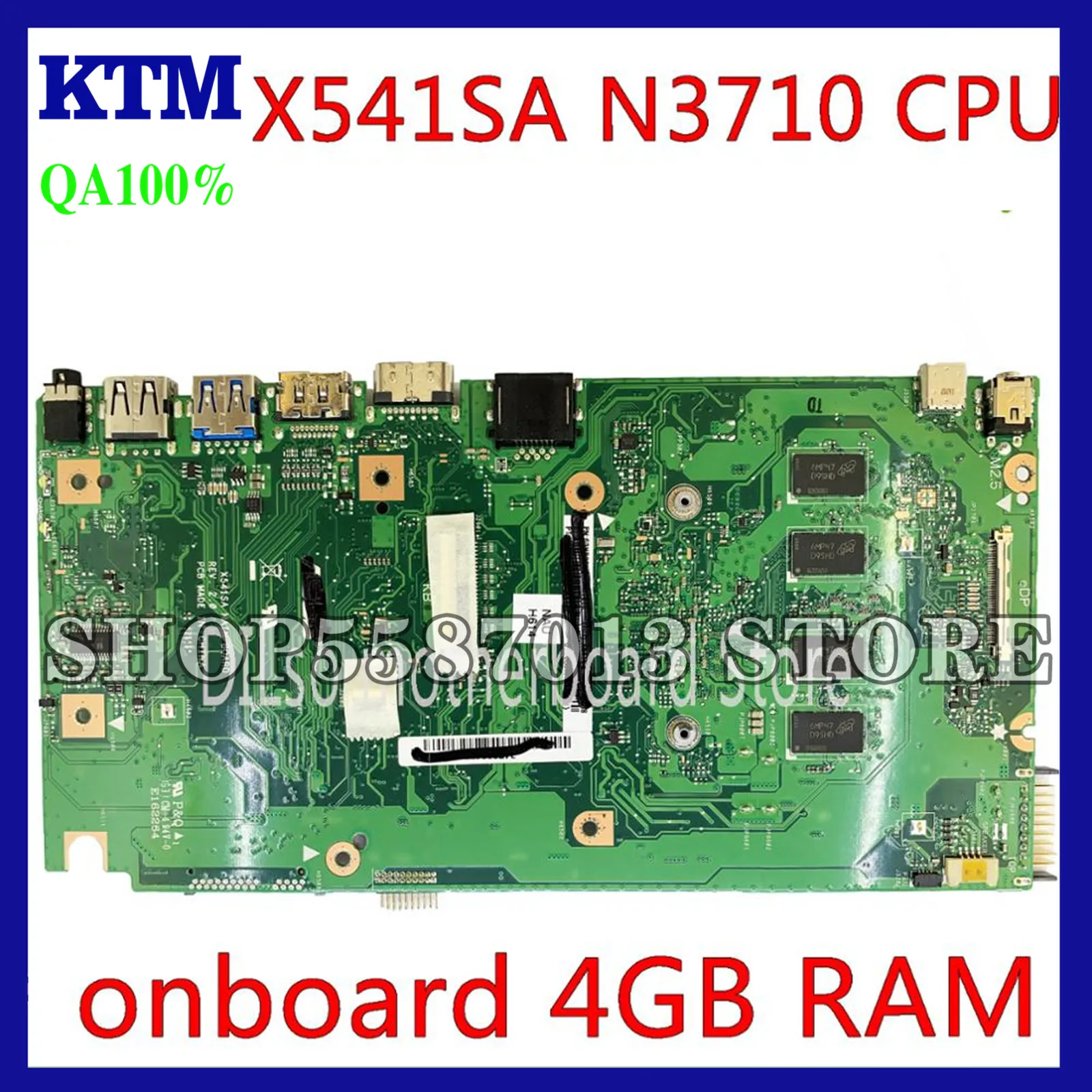 

KEFU X541SA Motherboard For ASUS X541SA F541S Laptop Motherboard X541SA Mainboard REV2.0 4GB RAM N3700/N3710 CPU original Test