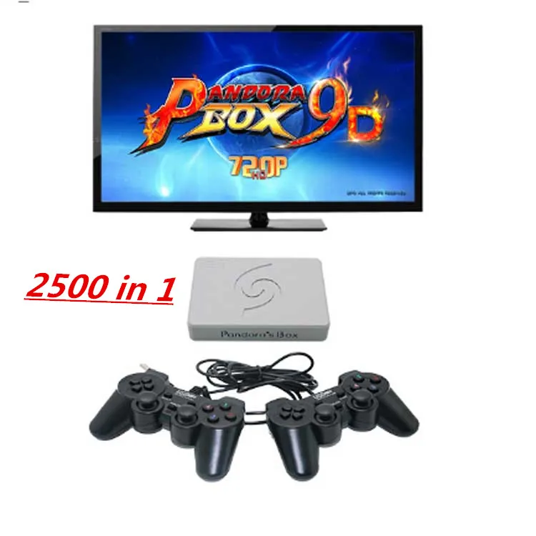 Pandora Box 9D 2500 В 1 Материнская плата 2 игрока проводной геймпад и беспроводной набор 3D
