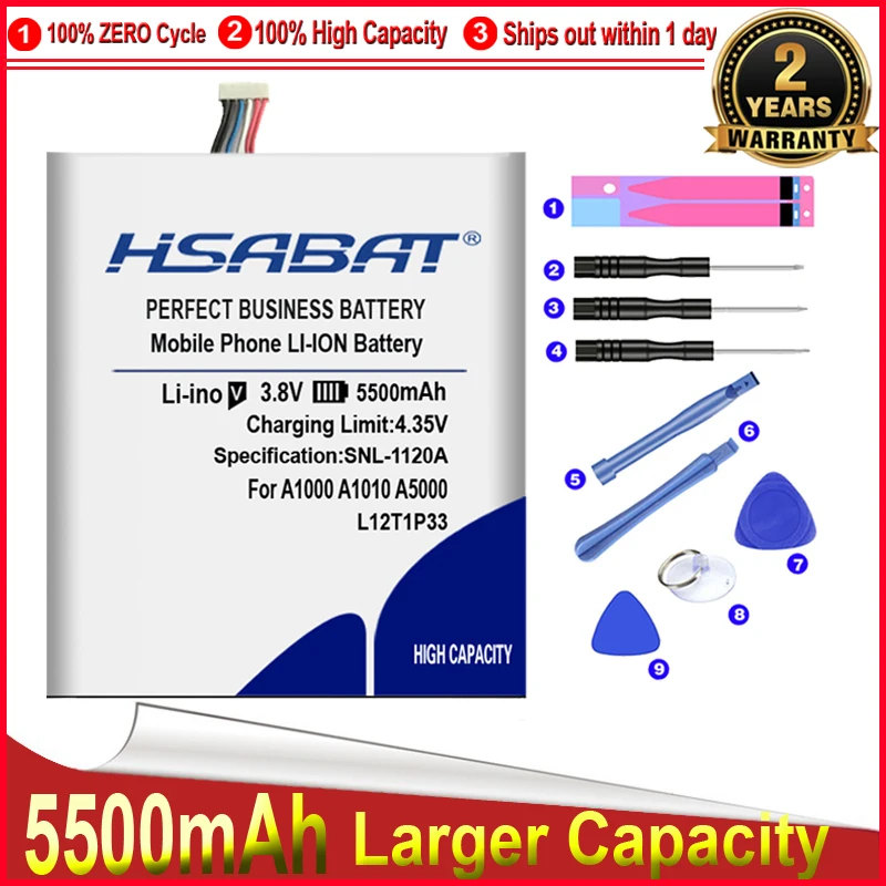 Аккумулятор HSABAT 0 Cycle 5500 мАч L12T1P33 для Leovo IdeaTab Lepad 7 &quotA1000 A1000 L A1010 A3000 T A5000 H A3300