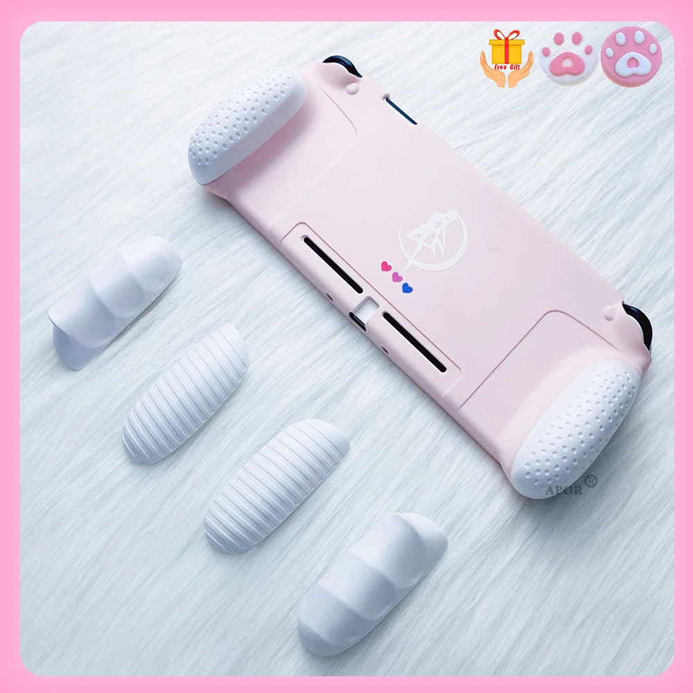 Новейший чехол для Nintendo Switch Console JoyCon розовый защитный со сменными рукоятками |