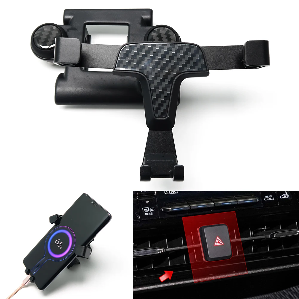 

Phone Holder Dashboard Mount Air Vent Outlet Stand Gravity Navigation Bracket Trim For Toyota Highlander Kluger XU70 XLE Hybrid