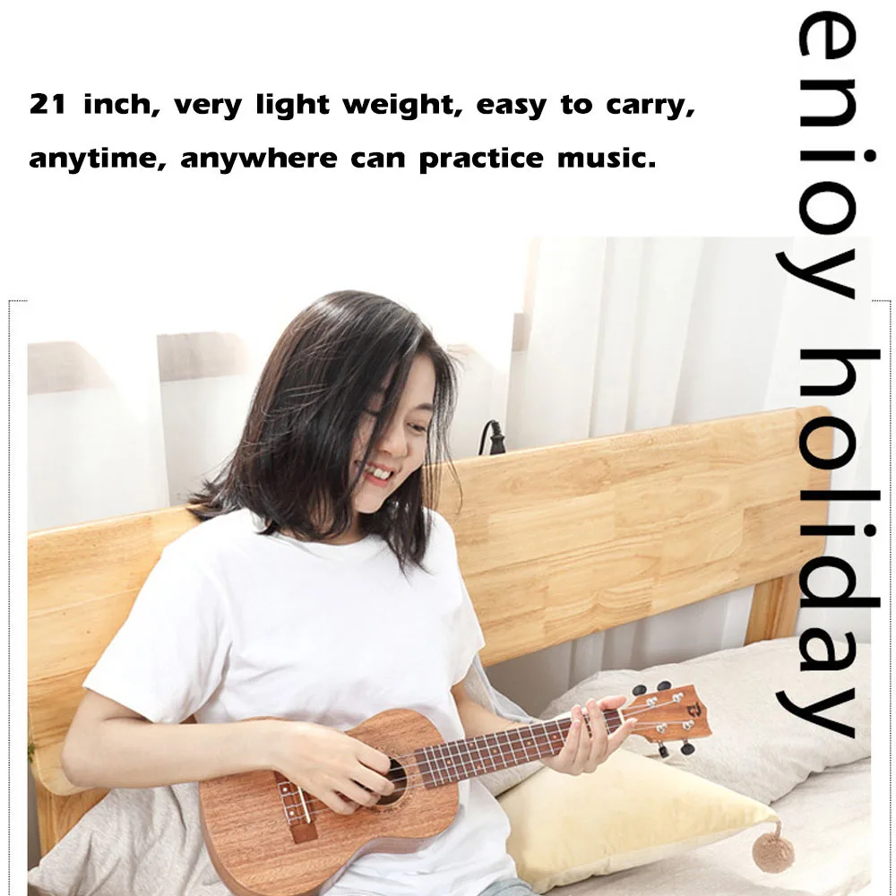 

21 inch Kids Imitation Wood UKulele 4-String Portable Guitar Instrument for Children Pick Stringed Instruments Mini Guitars