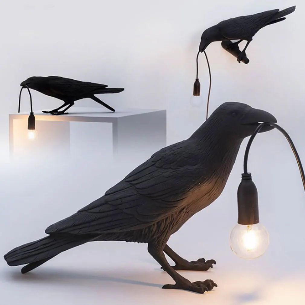 

Modern Nordic Resin Bird Table Lamp Italian Bird Lamp Crow Desk Lamp Free Shipping For Living Room Bedroom Dining Room Light
