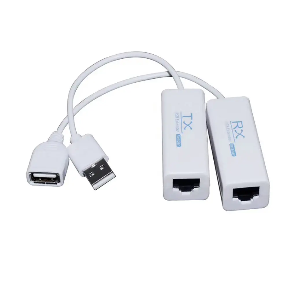 

USB 200M Extender Over RJ45 Ethernet Cable USB2.0 Converter Extension Adapter TX RX Sender Receiver by CAT5E or CAT6 Cat5e/6