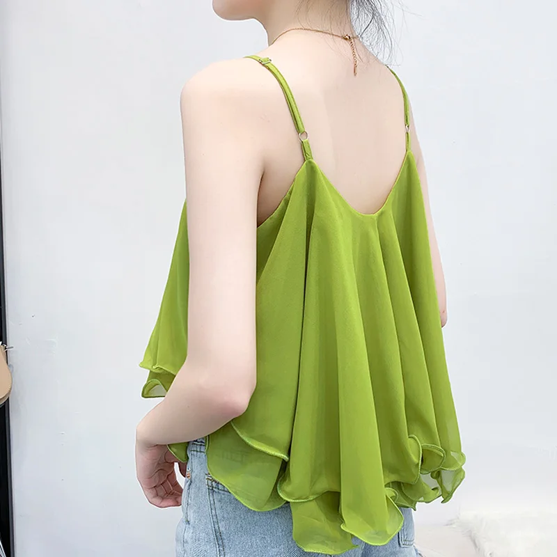 Пикантные топы с открытыми плечами шифоновая блузка топ оборками майка на