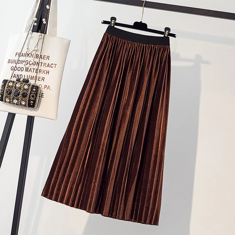 Женские модные юбки большого размера 2020 женская зимняя осенняя одежда длинная