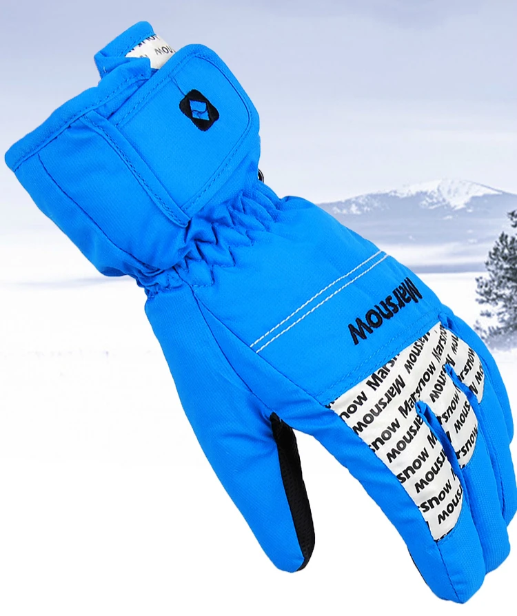 Зимние мужские и женские лыжные перчатки водонепроницаемые теплые флисовые