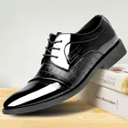 Новинка 2021, мужские качественные туфли из лакированной кожи, черные, коричневые свадебные туфли, черные кожаные мягкие мужские классические туфли, приблизительно 38-48