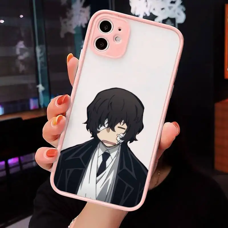 

Bungo Stray Dogs Phone Case Pink matte transparent For iPhone 7 8 x xs xr 11 12 pro plus max mini Clear Funda