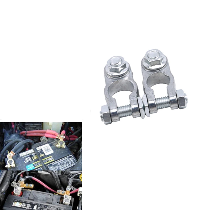

Hot 2Pcs Car Battery Connector Post Battery Terminal Pile Cap Charging Clamp Connector Car Truck Battery Terminal Connector