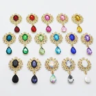 Металлический сплав 10 шт. 45*25 мм Комбинации Стразы падение висячая Пряжка, брошь, DIY ручной работы вечерние банкетные производства