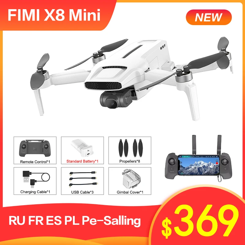 

Квадрокоптер FIMI x8 Mini 4K с камерой, GPS, Wi-Fi, 5,8 ГГц, ГГц