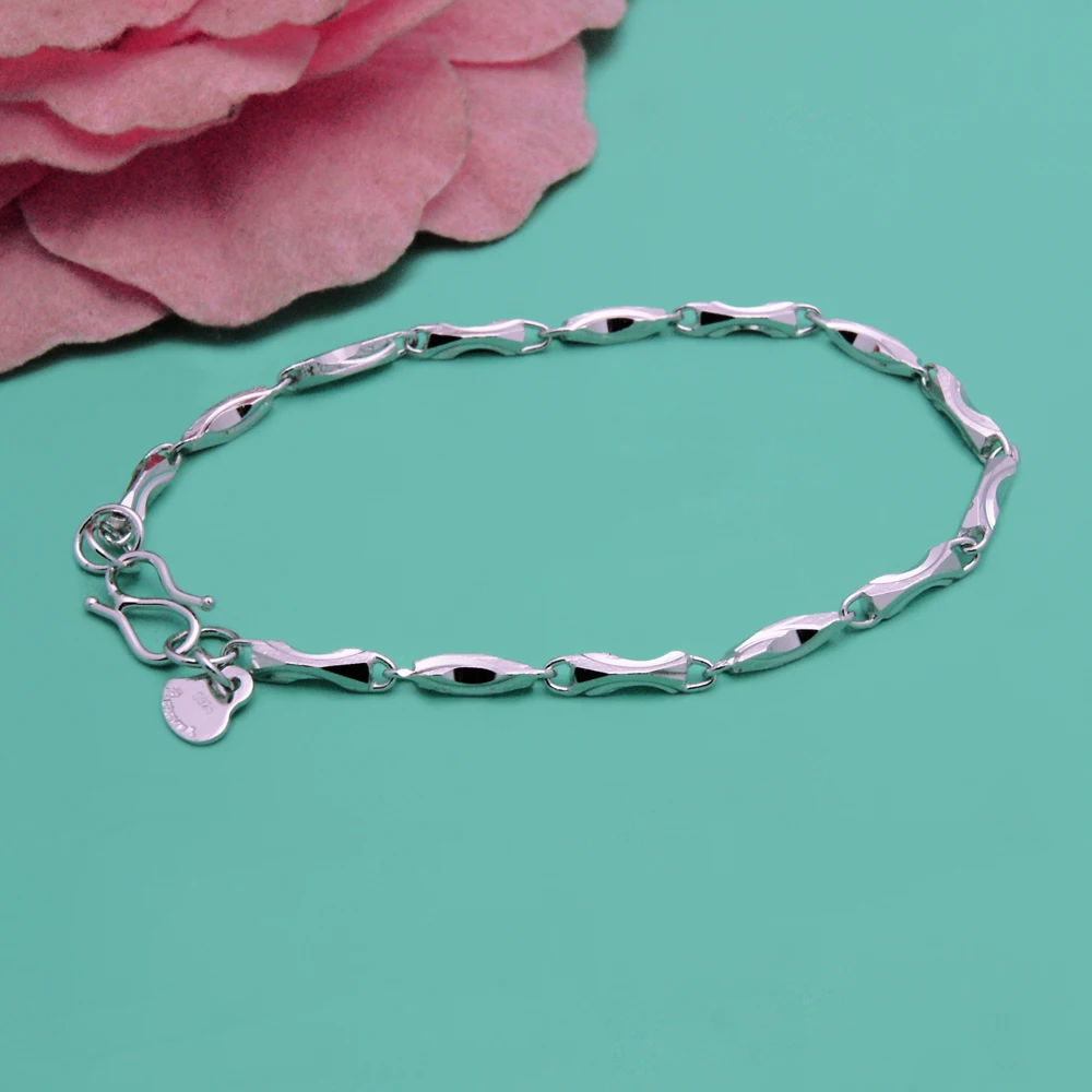 Группа браслеты для мужчин простота браслет из натуральной кожи Твердые 925