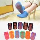 Нескользящие носки-тапочки осенне-зимние, весенне-летние дышащие носки для мальчиков и девочек домашние детские носки хлопковые носки ярких цветов