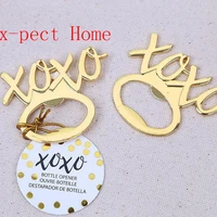 500pcs creative gold hugs kisses xoxo bottle opener bridal wedding favors party giveaways event gift souvenirs