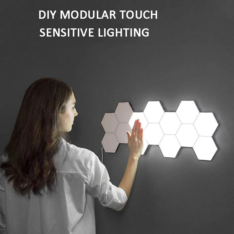16 шт. новинка 2019 квантовая лампа сделай сам шестигранный настенный светильник