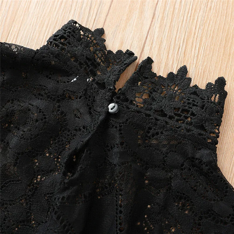 

Black Lace Shirt Women Hollow out Lace Floral shirts blouse Tops Stand Collar Blouse Puff Sleeve Pullover Shirt
