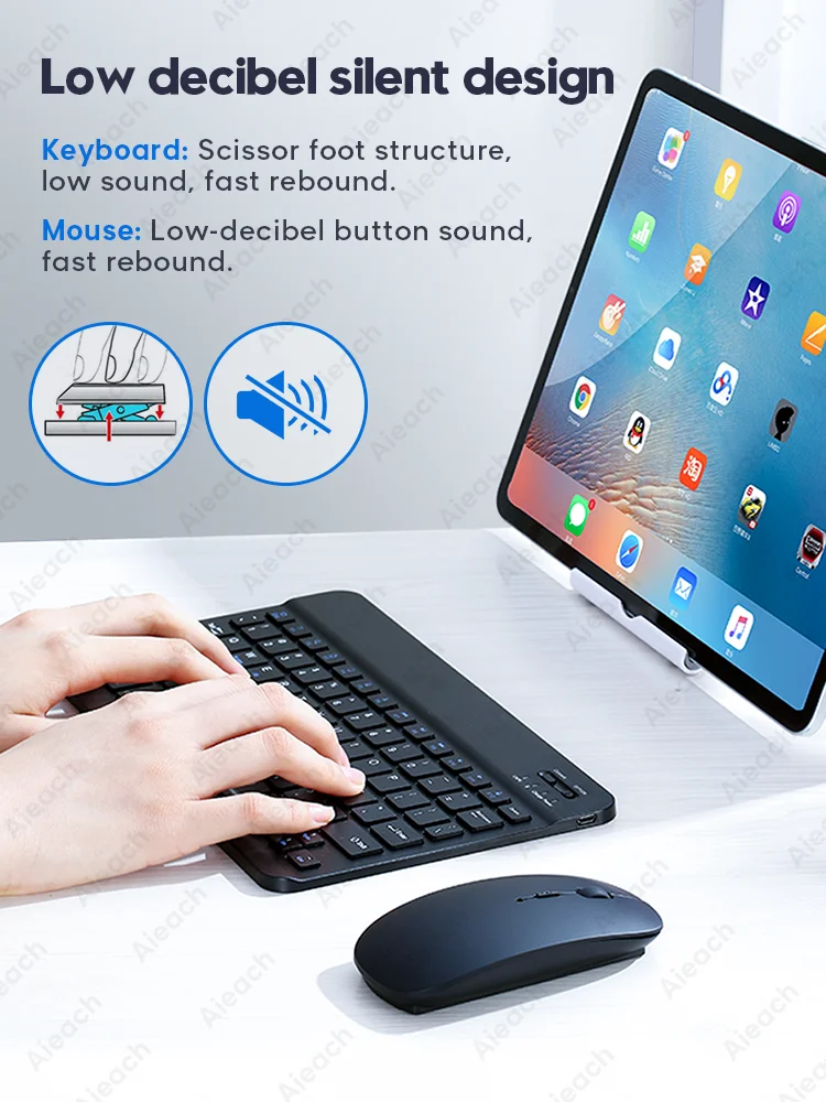 

Tablet Wireless Keyboard For iPad Pro 2020 11 12.9 10.5 Teclado, Bluetooth Keyboard Mouse For iPad 8th 7th 6th Air 4 3 2 mini 5