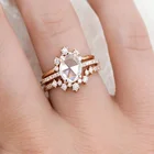 3 шт.компл. элегантные женские кольца с покрытием из розового золота и кристаллами циркония Стразы, комплект для женщин, ювелирные изделия для свадьбы