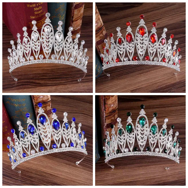 Новые роскошные королевские тиары в стиле барокко с крупными кристаллами белого