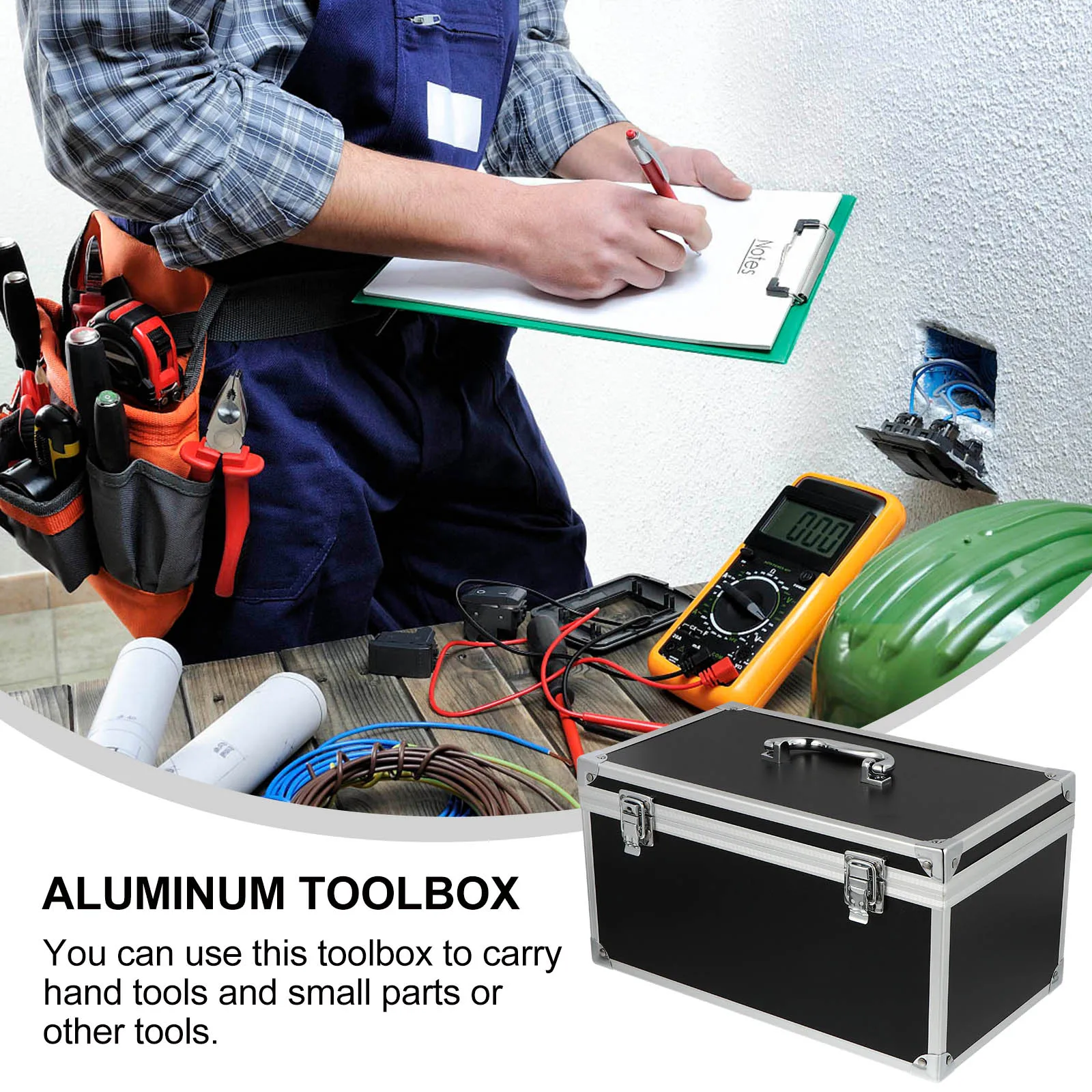 

Aluminum Alloy Tool Box Multifunction Hard Storage Case Portable Parts Box