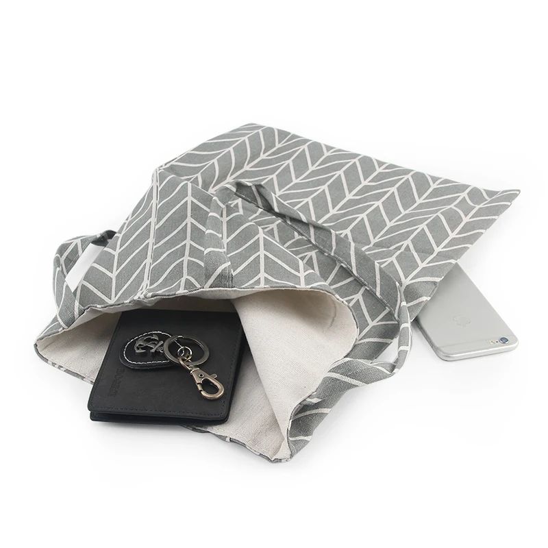 

Canvas Tote Bag Eco Shopping Bag Daily Use Foldable Handbag Large Capacity Plaid Canvas Tote for Women Female Shopper Bag