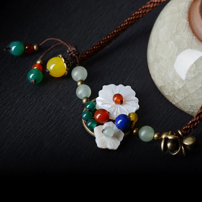 Новые Морские цветы Этнические браслеты на ногу цепи красный камень новый