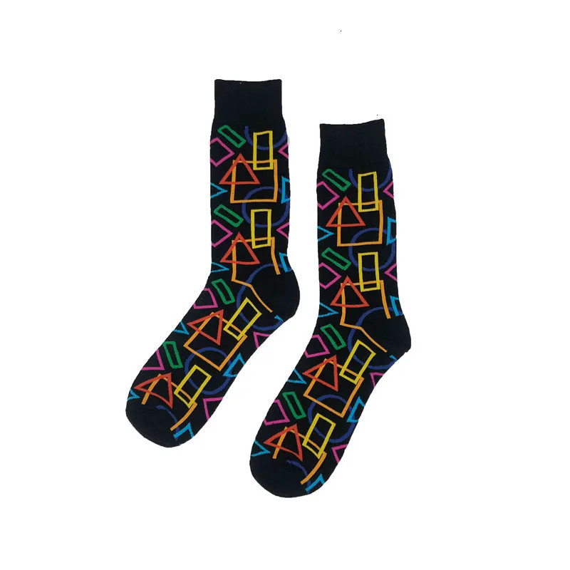 

10 Pairs/lot High Quality Male Socks Combed Cotton Colorful Socks Hot Sale Fashion Casual Long Mens Compression Men Socks