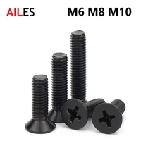 m6 m8 m10 304 stainless steel black cross recessed countersunk flat head bolts 610 12 20 30 40 50 70 80 90100mm extended screws