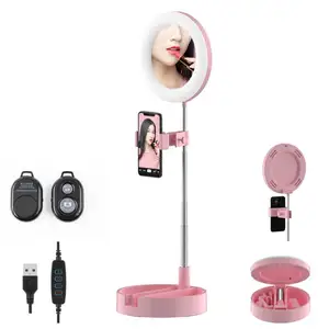 g3 retractable ring light with mirror 6 3 inch mobile phone led live fill light anchor round beauty light free global shipping