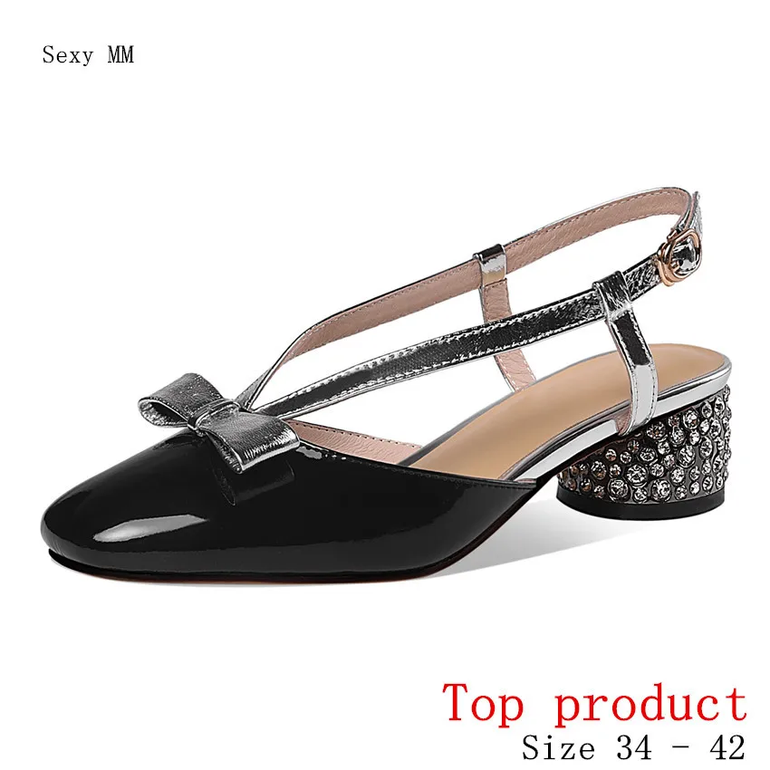 

Women Med Heels Pumps Med Heel Shoes Woman Party Shoes Kitten Heels Genuine Leather Small Plus Size 34 -40 41 42