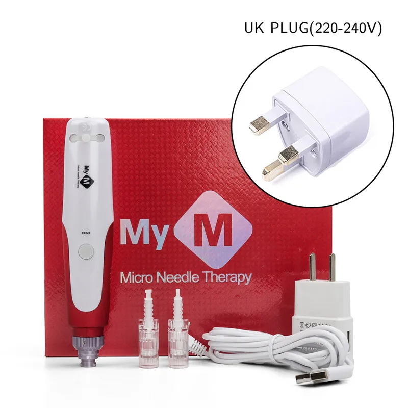 UK plug with box Профессиональный байонет Dr. pen микро игла Дерма ручка иглы картридж иглы наконечники для электрической Микро прокатки Дерма штамп терапия - Цвет: UK plug with box