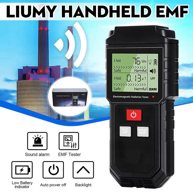 LIUMY ручной EMF метр и батарея электромагнитного поля излучения тестер Мини цифровой ЖК-детектор Дозиметр для компьютера телефона