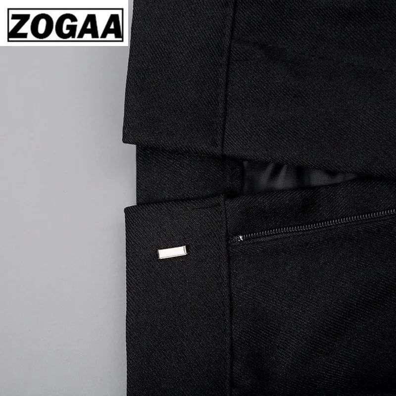 ZOGAA новый дизайн мужские стильные костюмы с вышивкой Королевский синий зеленый