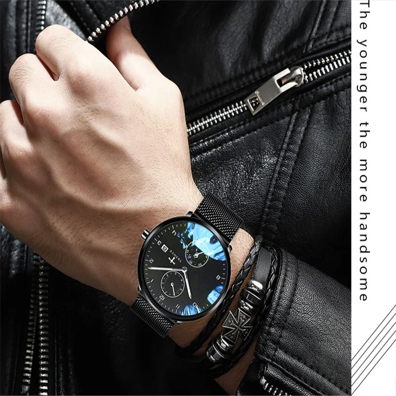 

Watch Man 2021 New Cross Border Watch Men's Popular Quartz Fashion Source Manufacturer Men's Watch Steel Band