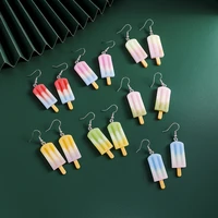colorful summer ice cream dangle earrings for women girls fashion popsicle drop earrings simple fresh brincos sweet cute jewelry