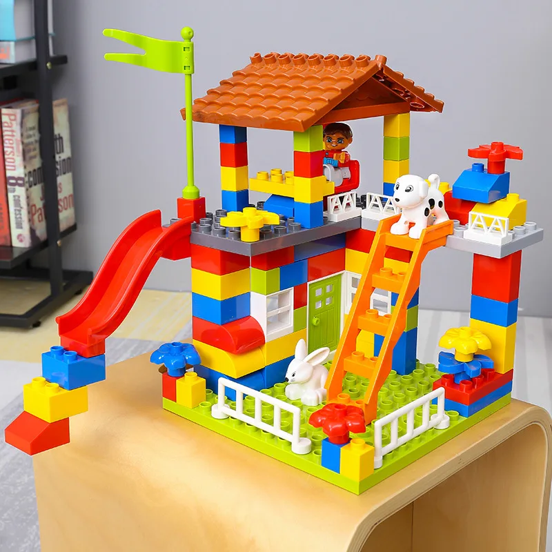 89PCS Big Building Blocks Colorful Bulk Bricks With Figure Accessories Compatible big blocks DIYToys for Children Gifts | Игрушки и