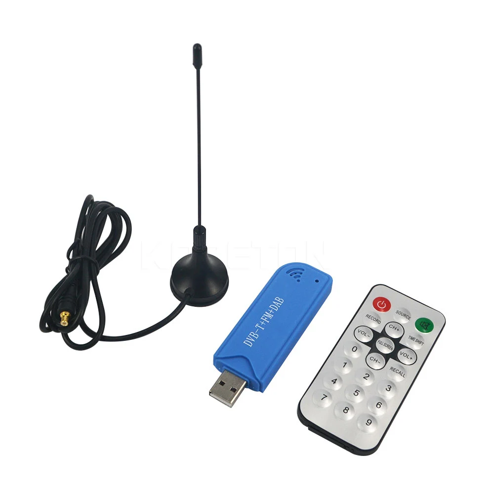 Kebidumei синее видеооборудование ТВ-ключ DVB-T + DAB FM RTL2832U цифровой USB 2.0 Поддержка SDR |
