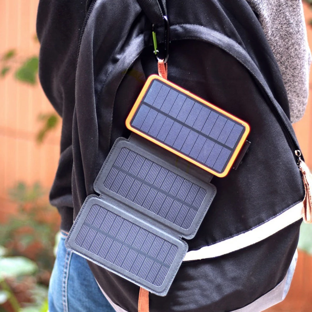 Складной двойной USB зарядное устройство Солнечный внешний аккумулятор