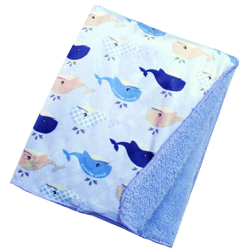 Детское одеяло с рисунком для новорожденных утепленное Двухслойное из
