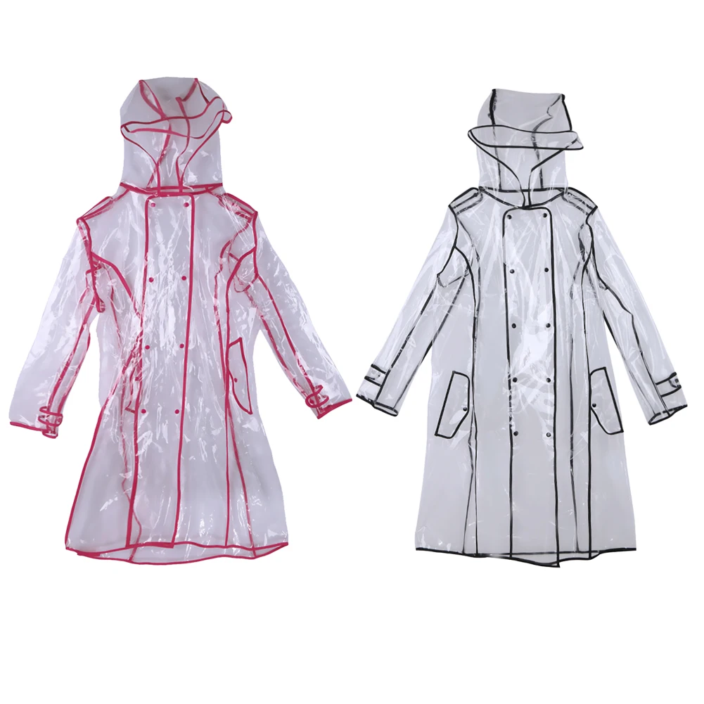 

Transparent Raincoat With Belt Long Raincoat Jacket Windbreaker Rain Poncho Outdoors capa for Women Waterproof