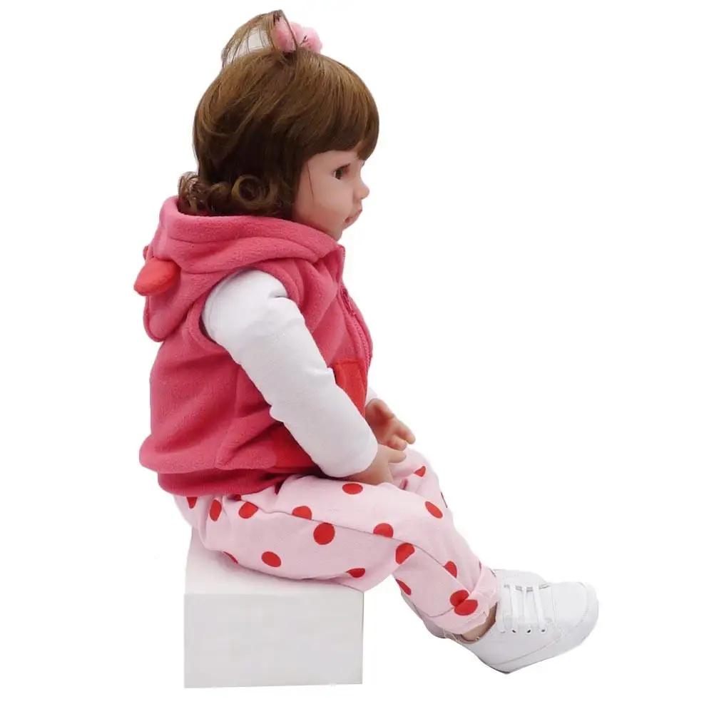 46CM Reborn Lifelike Doll Soft Silicone Cute Baby Dolls House Girl Toy Birthday Gifts Companion Toys | Игрушки и хобби