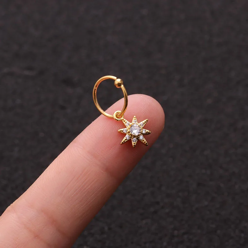 1 шт. обруч с цветочками в виде сердца крест крыло CZ болтаться серьги Надеваемые