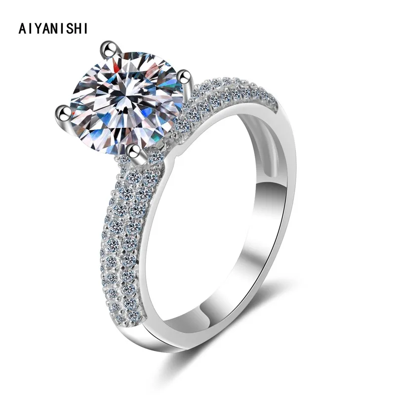 

Женское кольцо из серебра 925 пробы, с муассанитом