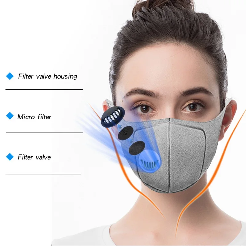 5 шт. противопылевая маска PM2.5 фильтр с активированным углем маски со ртом для