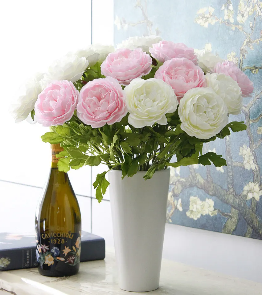 

5Pcs Artificial Peony Bridal Wedding Party Home Decoration Simulation Peony Valentine's Day gift vivid Artificial Flowers