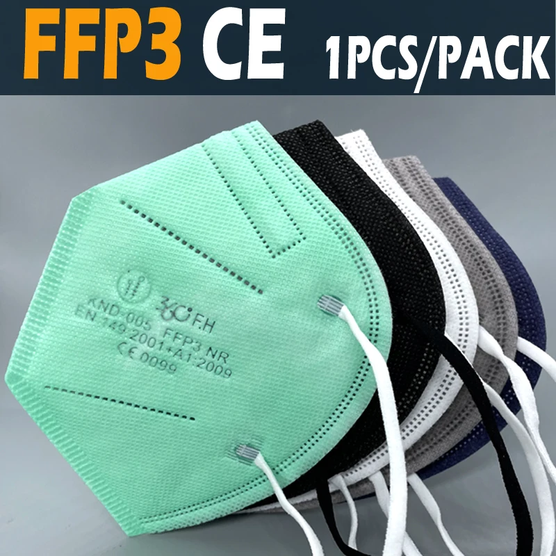 Черная ffp3 маска одобренная ffp3mask 5-слойные маски fpp3 с губкой гомологические