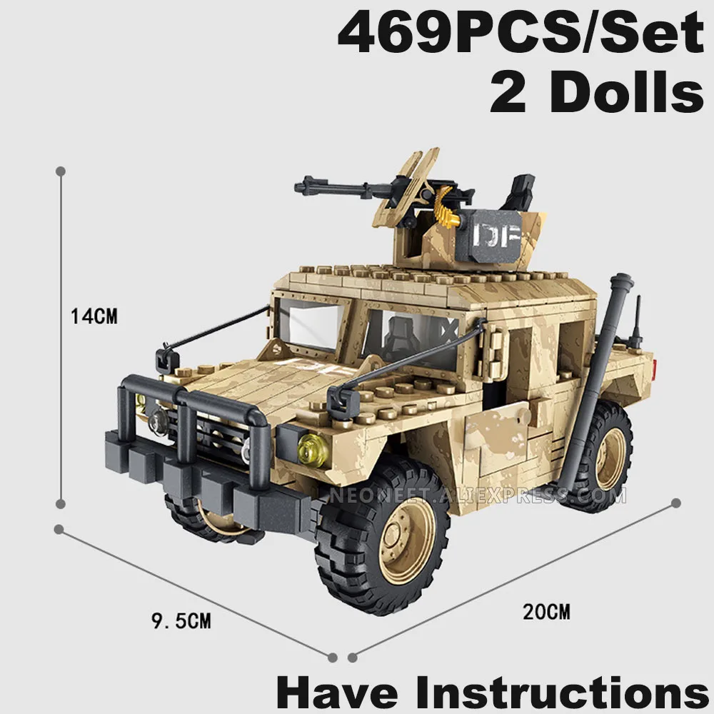 Military Soldiers Call Of Duty Humvee Machine Gun Action Figure Army Fit WW2 Mega MiniFigures | Figurines