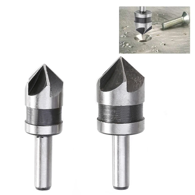 

2pcs Round Shank Countersink Drill Bits HSS 82 Degree Carpentry Woodworking Tool