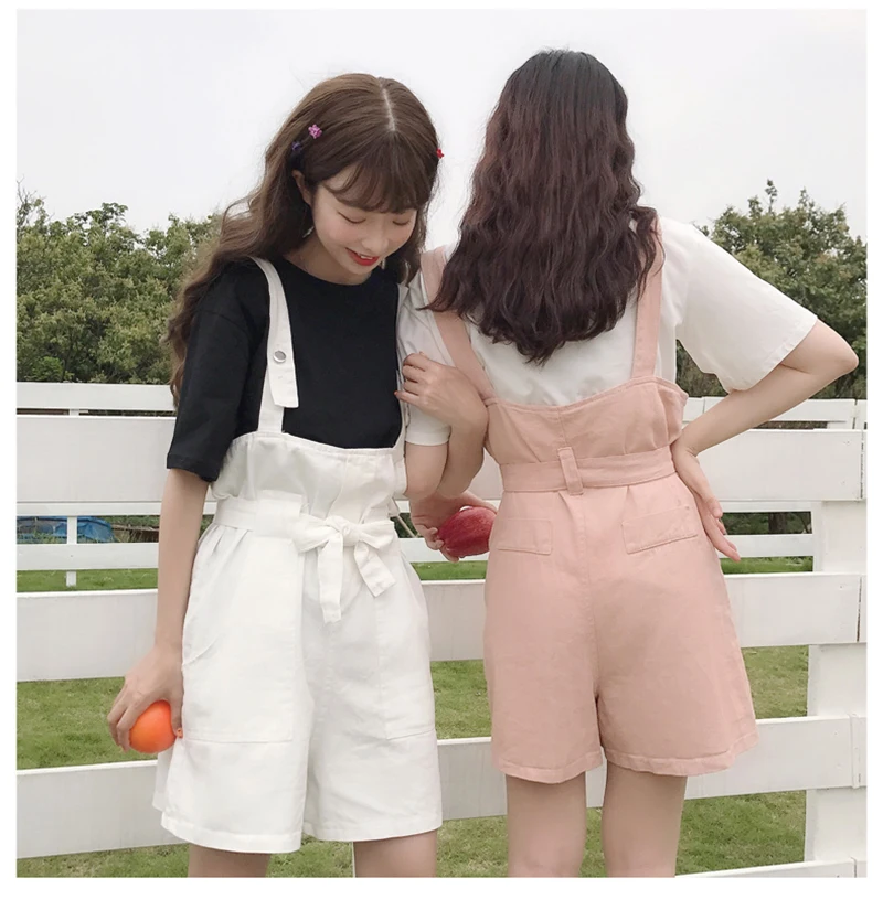 Свободный шифоновый комбинезон повседневный в Корейском стиле с высокой талией